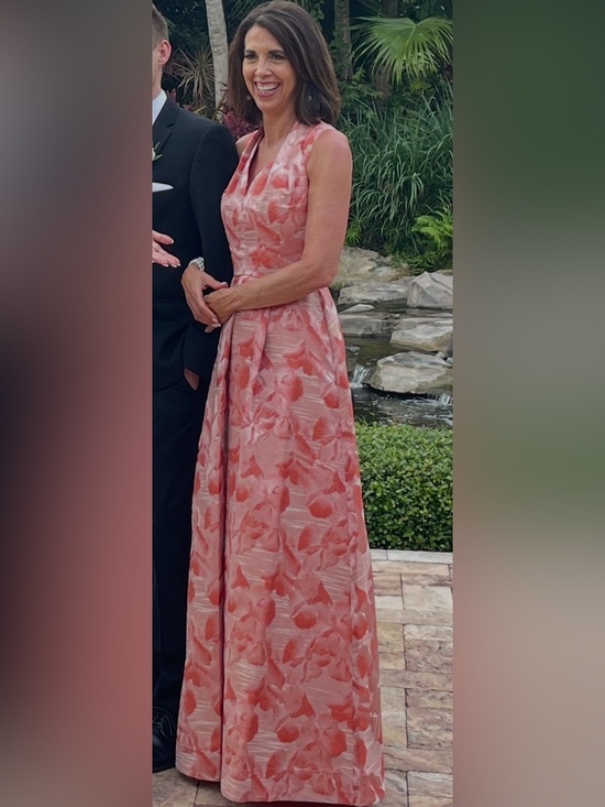 Kay Unger Dresses & Skirts - Kay Unger New York Evie Floral Stripe Jacquard Swan-Neck Ball Gown - 🧡🧡🧡